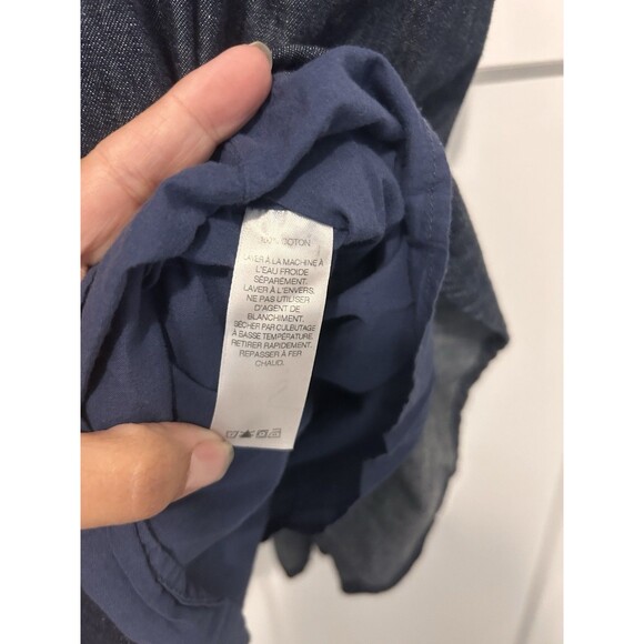 Vineyard Vines Blue Denim Chambray Fit and Flare Dress VNeck Size 10 USA Preppy - Picture 5 of 8